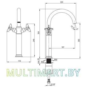 Смеситель Deante Temisto Nero BQT N25D картинка 4